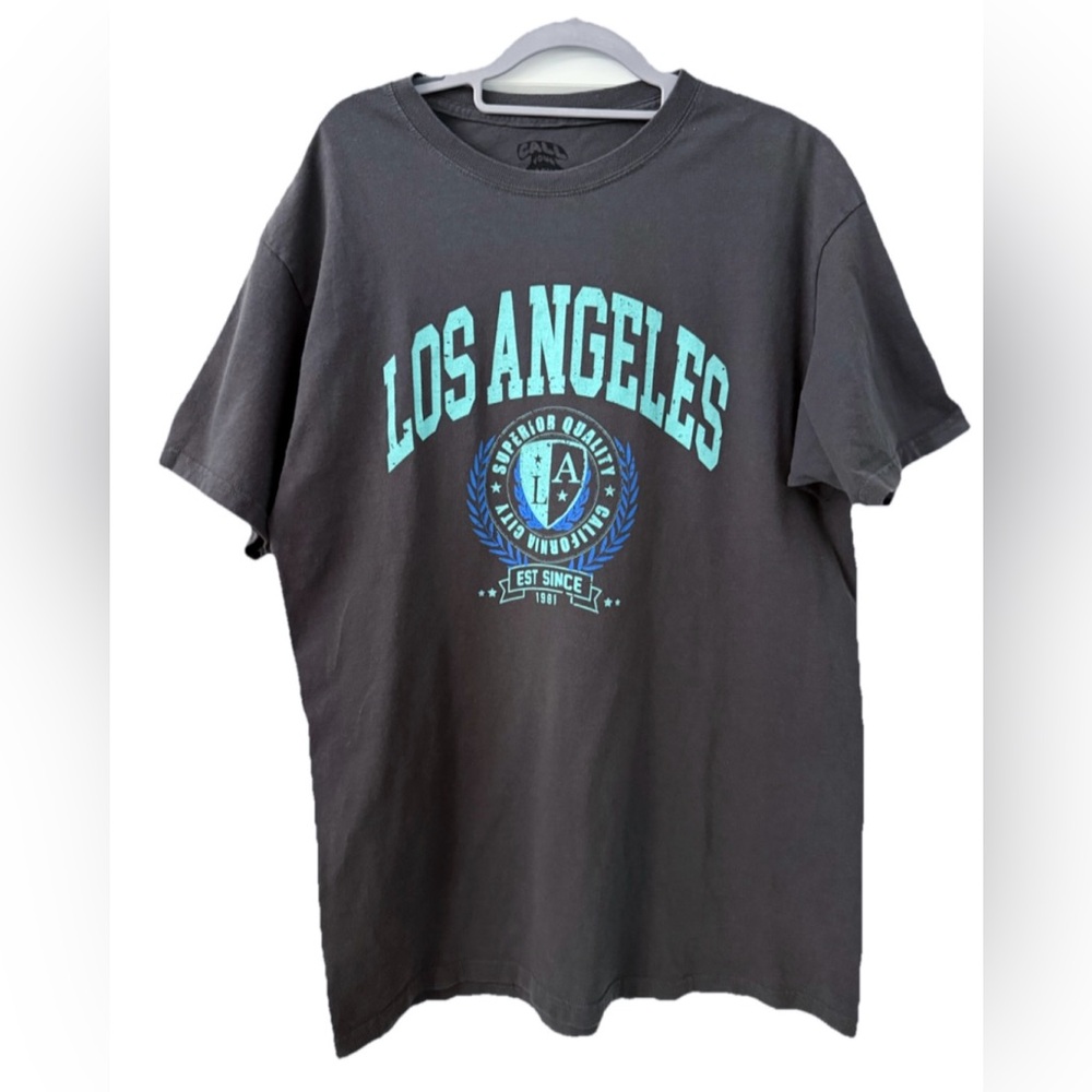 Call Your Mother Los Angeles Graphic T-Shirt Men’s Large Charcoal Gray Tee